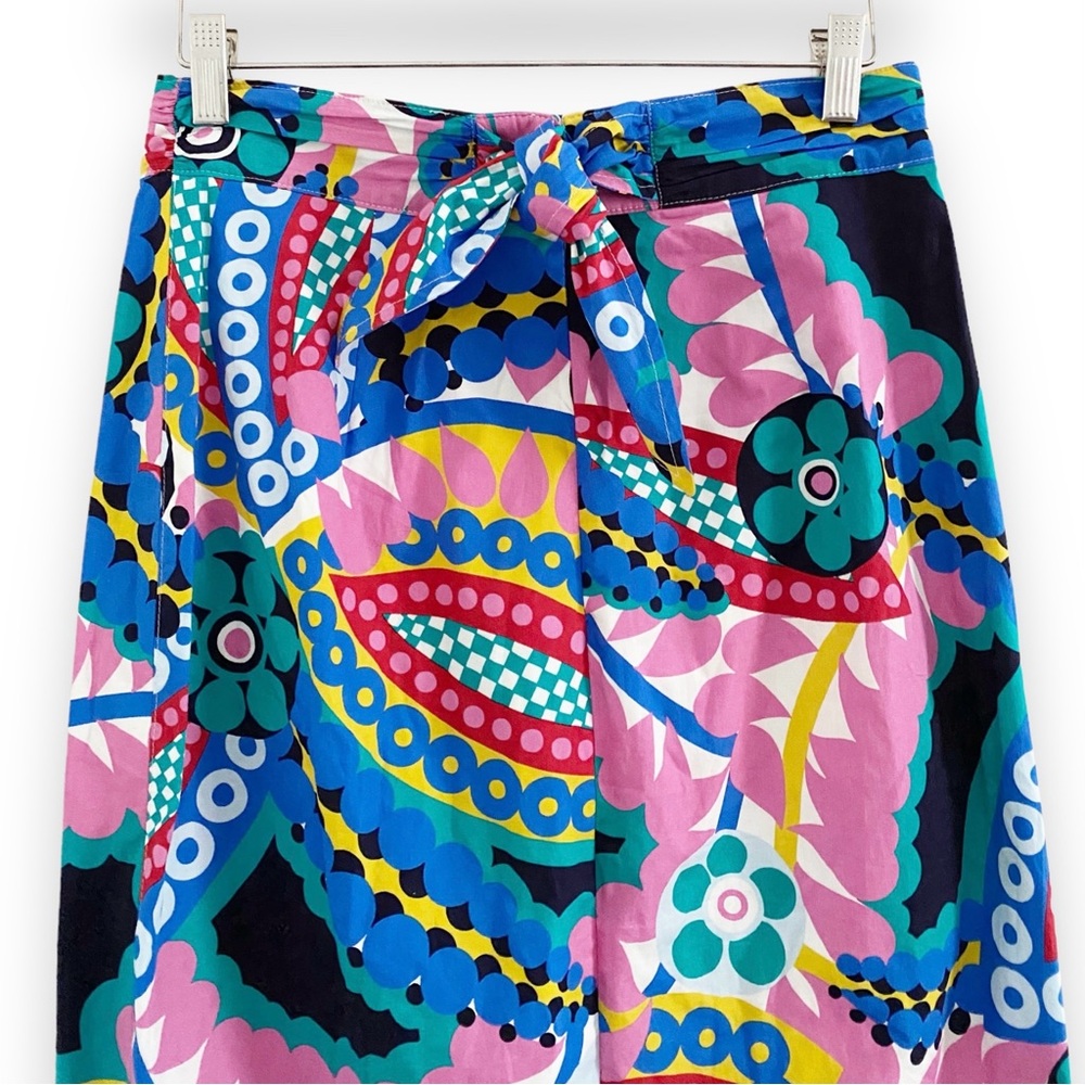 J Crew Tie-back Tulip Skirt Ratti Kaleidoscope Floral Multicolor EUC Size 4 - Picture 6 of 8